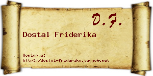 Dostal Friderika névjegykártya